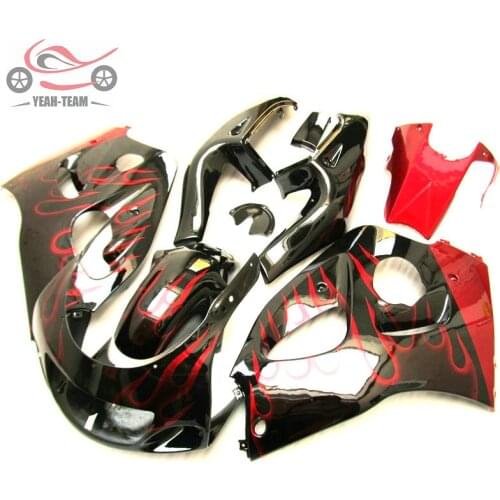 Free Custom Motorcycle fairings set for Suzuki 1996 1997 1998 2000 GSXR750 SRAD GSXR 600 750 96-00 red flames fairing bodywork