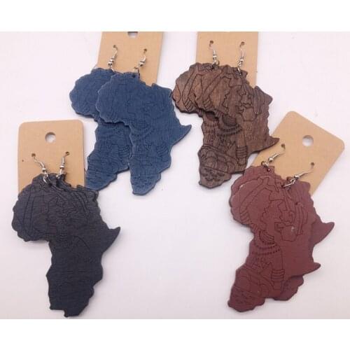 Free Shipping! africa Woman wooden earrings