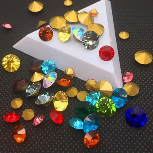 Rich Color SS4 ss6 SS9 SS12 SS16 SS22 SS25 ss28 ss30 ss38 Point Back Rhinestones Glass Strass Chaton Stone