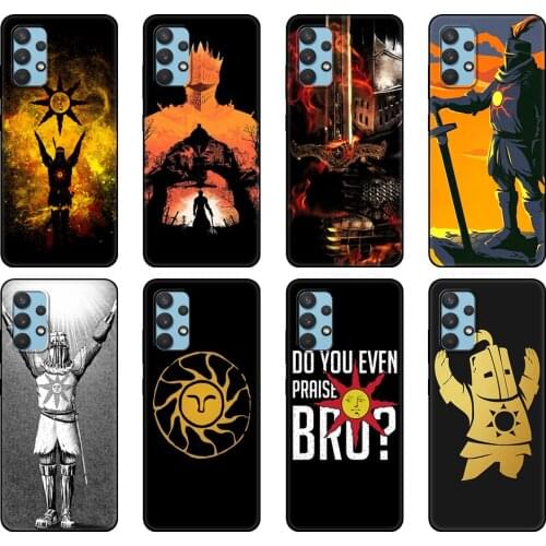 Black tpu Case For Samsung galaxy A12 A22 A32 A42 A52 A72 4g 5g S21 PLUS ultra back cover Praise the Sun Dark Souls