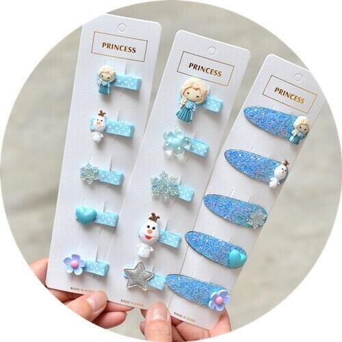 Disney Frozen Childrens Headwear Hairpin Set Ornament Cute Headwear Edge Clip Little Girl Hair Accessories Kawaii Hair Headband