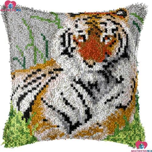 Diy embroidery Pillowcase Latch Hook Rug Kits Canvas Decorative Christmas Pillow DIY tiger Embroidery Cushion accessories Kits