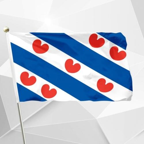 Netherlands Frisian Flag 150X90cm (3x5FT) 120g 100D Polyester Double Stitched High Quality Free Shipping Netherlands