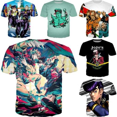 JoJo Bizarre Adventure T Shirt Men O Neck 3D Print Japan Comics Anime Tshirt Women Tees Cosplay Unisex Tops