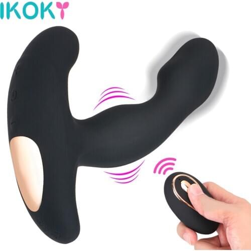 IKOKY Vibrator Prostata Massager Anal Plugs Silicone Wireless Remote Control Butt Plug Sex Toys for Men Gayn USB Recharge Dildo