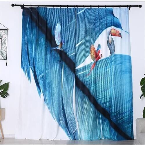 Customized finished curtain blue cute cartoon style childrens room kid room boy girl bedroom blackout curtain