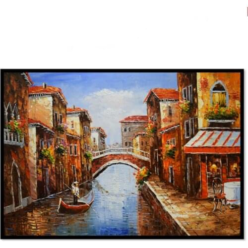 Oil Painting Hand painted Italy Venice Landscape Modern Wall Art Picture for Living room Canvas Paintings Abstract