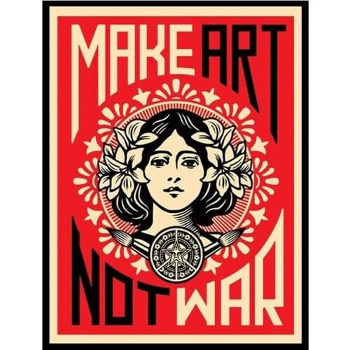 Make Art Not War Shepard Fairey Wall Painting For Room Decoration Home Decor Kraft paper poster Wall stickers