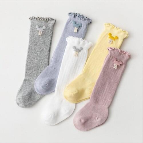 2021 Lovely Kids Socks Cartoon Animal Pattern Stocking Baby Boys Girls Long Tube Socks for Spring Autumn 0-3 Years