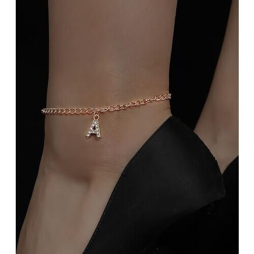 Fashion Initial Letter Leg Anklets Bracelets For Women Party Jewelry New Vintage Alphabet Chain Anklets Feet Chain Gifts Anklet