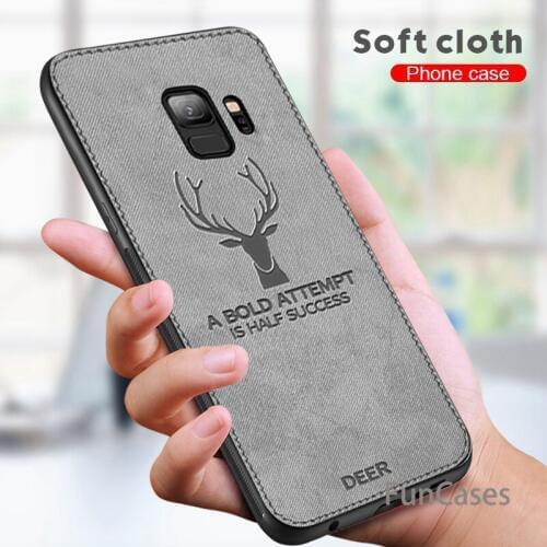 Soft TPU Edge Canvas Embossed Deer Phone Case For Samsung Galaxy J4 J6 Plus 2018 J7 J5 J3 Pro For Samsung Note 8 9 S9 S8 Plus