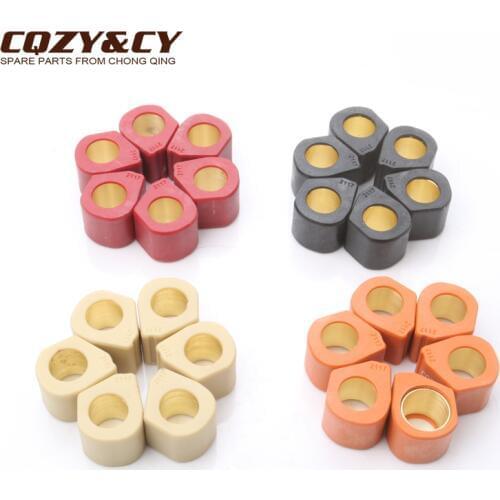 6PC Polygon Roller Set Sliders 21x17mm 9g 11.5g 13g 14g for GILERA Runner VX / VXR 200 Nexus Oregon 250 Nexus 300
