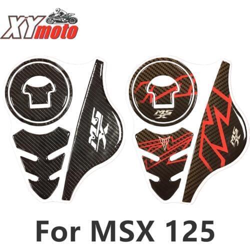 Suit 3D Carbon Fibre Motorcycle Fuel tank cover Stickers For Honda Monkey MSX125 MSX 125 Tank Pad Decals