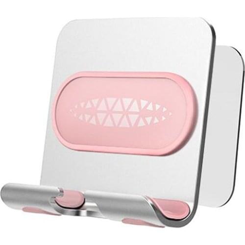 Wall Phone Tablet Holder for Shower Adjustable Mirror Window Phone Stand Mount Aluminum Stand Anti-Slip Base and Charging Port