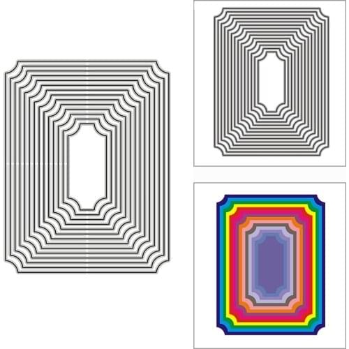 New Debossed Inverted Corner Rectangles 2020 Metal Cutting Dies for Scrapbooking and Card Making Decor Embossing Craft No Stamps