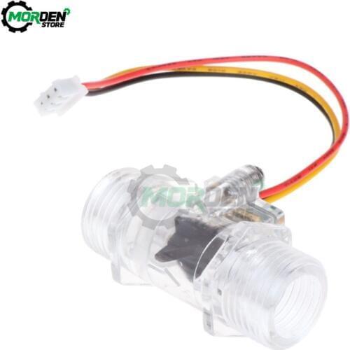 G1/2"inch DN15 Transparent Water Flow Sensor water Flow Meter DC 5V 12V Measurement Hall Flow Sensor Indicator Counter 15MA