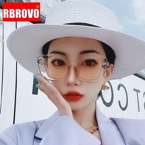 RBROVO 2021 Square Retro Sunglasses Women Vintage Eyewear Women Luxury Eyeglasses For Women/Men Mirror Oculos De Sol Feminino