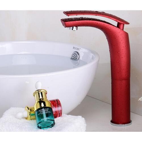 Vidric Gold/Chorme/White/Red/Black/Green Colorful Painted Basin Faucets Hot Cold Mixer Bathroom Basin Tap Brass Faucet Crane