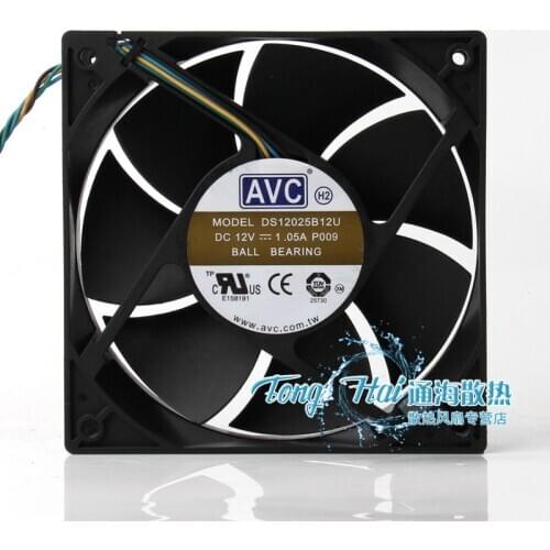 AVC DS12025B12U P009 Server Cooling Fan DC 12V 1.05A 120x120x25mm 4-wire