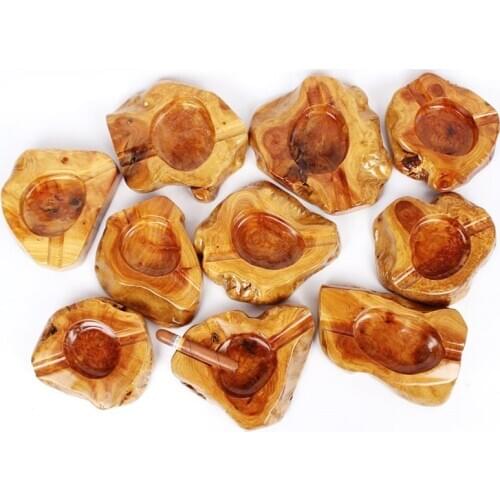 Windproof Outdoor Cigar Ashtray 2 Slot Cigar Holder Double Coating Cigar Ash Tray Bowl Mens Gift Handmade Wooden Ashtray