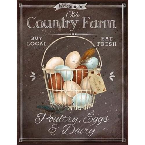 Animal Cattle Chicken Farmhouse Printed Water-Soluble Canvas 11CT Cross Stitch Kit Embroidery DMC Threads Wholesale