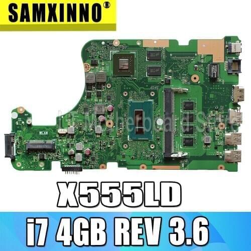 X555LD Motherboard i7 4GB REV 3.6 For Asus X555LP X555L F555L K555L W591L Laptop motherboard X555LD Mainboard X555LD Motherboard