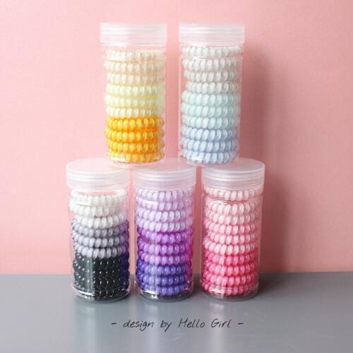 Free shipping women telephone ring hair bands with box girls rubber ladys hair tie hair accessories candy color gum