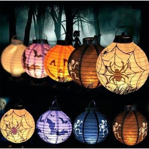 1pcs 10inch Pumpkin lantern paper Halloween lanterns cartoon Bat lantern Halloween party decor Funny toys birthday party decor