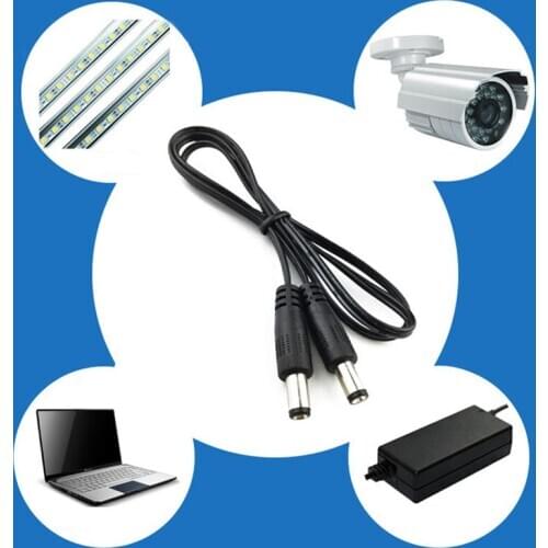 2021 DC Power Plug 5.5 x 2.1mm Male To 5.5 x 2.1mm Male CCTV Adapter Connector Cable 23GB