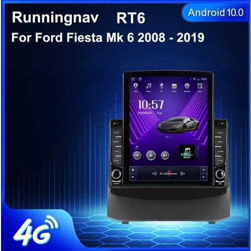 4G LTE Android 10 For Ford Fiesta Mk 6 2008 - 2019 Tesla Type Multimedia Stereo Car DVD Player Navigation GPS Radio