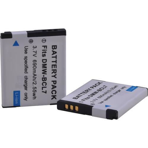 2Pcs 690mAh DMW-BCL7 BCL7 BCL7E Battery for Panasonic Lumix DMC-FH10, DMC-FS50, DMC-SZ10, DMC-SZ9, DMC-SZ8, DMC-SZ3, DMC-XS1,XS3