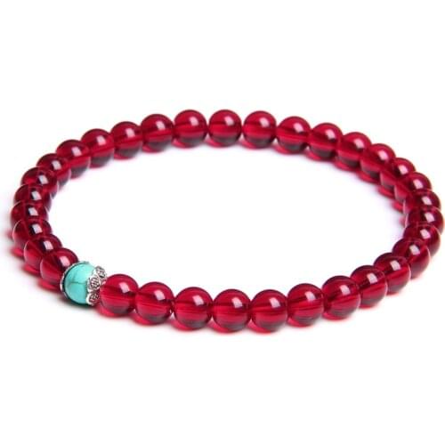 Natural Stone Handmade Bracelet For Women Men 6mm Garnet Beads Bracelets Red Braslet Yoga Meditation Jewelry Friendship gifts