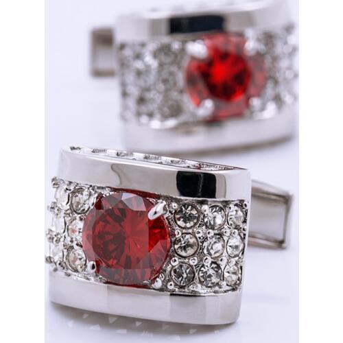 KFLK brand mens shirts button high quality jewelry red stone cuff button wedding gift cufflinks 2020 new products