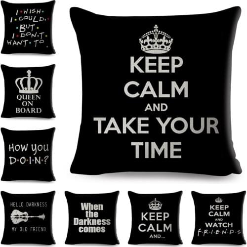 Keep Calm Queen Crown Letter Cushion Cover for Sofa Home Car Decor How You Do In Pillow Case 45*45cm Polyester Pillowcase
