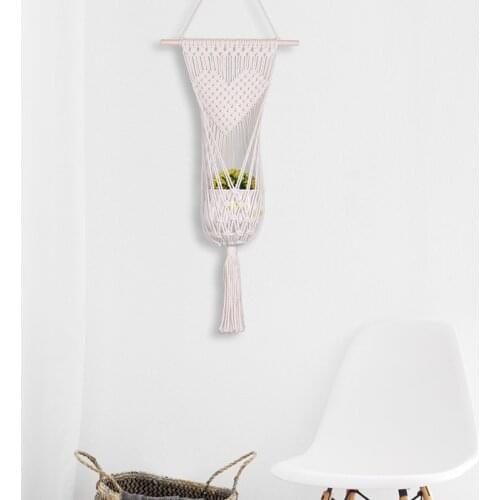 Flower Pot Tapestry bohemian home decor Hand-woven Macrame Wall Hanging Art Woven Crafts plant hanger outdoor garden pots basket