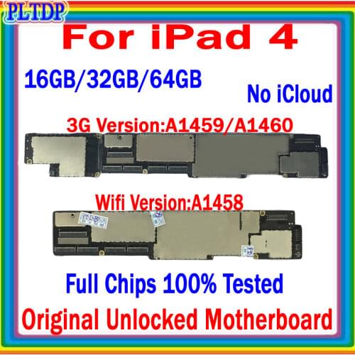 For ipad 4 Wifi Version /Wifi+3G Version Motherboard Original unlocked for Ipad 4 Mainboard Wifi+3G Version (With sim card slot)