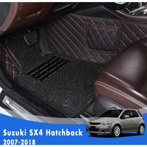For Suzuki SX4 Hatchback 2018 2017 2016 2015 2014 2013 2012 2011 2010-2007 Luxury Double Layer Wire Loop Car Floor Mats Carpets
