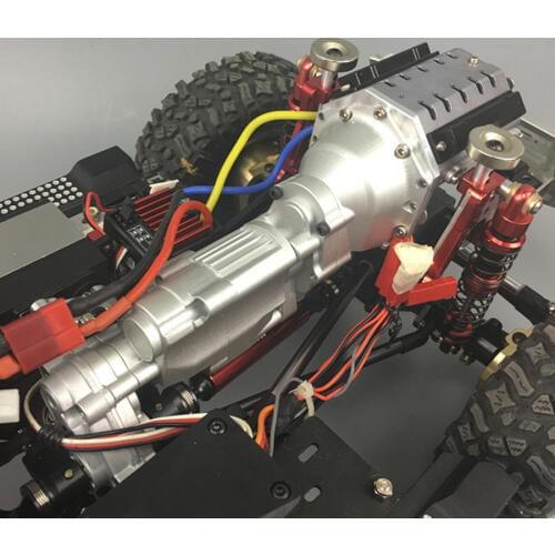 Aluminum Alloy V8 Motor Two-speed Gearbox Assembly For 1/10 Rc Crawler Toys Car Axial Scx10 II 2 90046 Frame Chassis