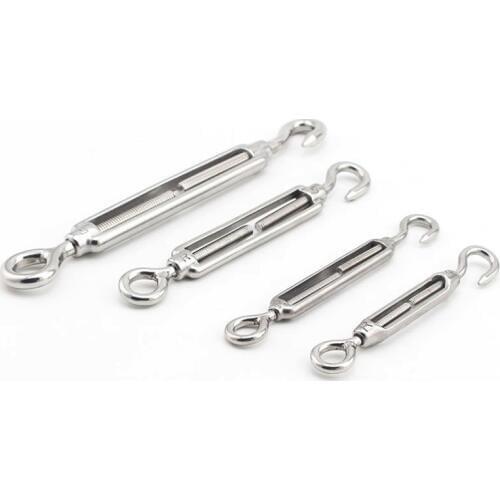 High Quality M4/5/6/8/10/12/14/16/20/24 304 Stainless Steel Hook and Eye Turnbuckle Adjust Chain Rigging