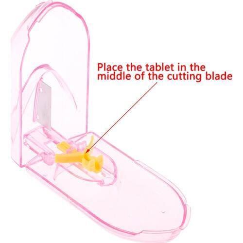 Medicine Pill Holder Hot Sale New Divide Storage Compartment Box Case Tablet Cutter Splitter Random Color