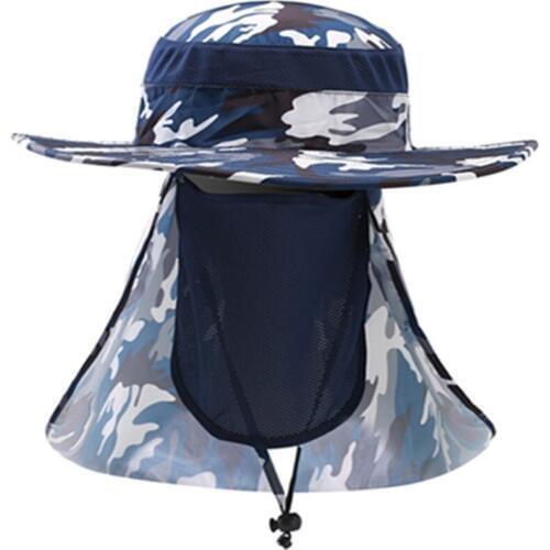 Summer Mens Camouflage Mesh Breathable Sun Hat Outdoor Hiking Travel Riding Fishing Quick Dry Anti-mosquito Sunshade Cap