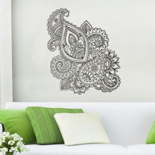 Mandalas Lotus Wall Sticker Mehndi Home Decor Yoga Ornament Indian Buddha OM Symnol Decal Art Sticker Lotus Flower Living Room