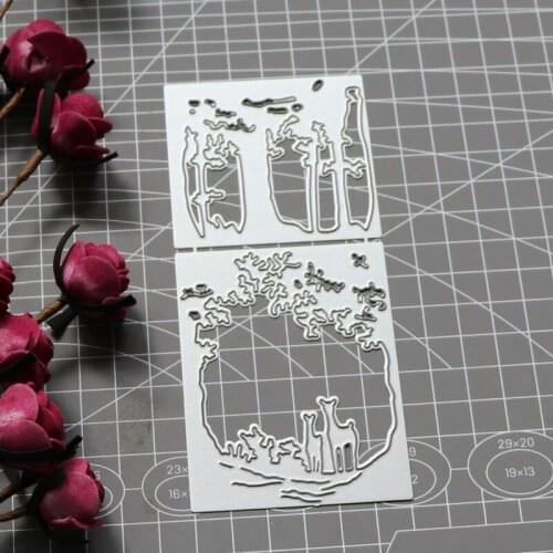 Metal Cutting Dies Cut Die Mold Forest Animals Deer Rectangular Frame Scrapbook Paper Craft Knife Mould Blade Punch Stencil