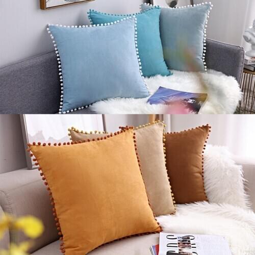 Solid Color Cushion 35X50 50X50 Suede Pillow Case For Sofa BedRoom Home Decor Pillow Cover Decorative Luxury Cushion Cover