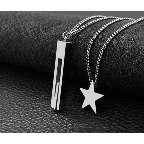 Star Necklace Female Simple Couple Hip Hop Steel Bar Wild Titanium Steel Sweater Chain Mens Jewelry