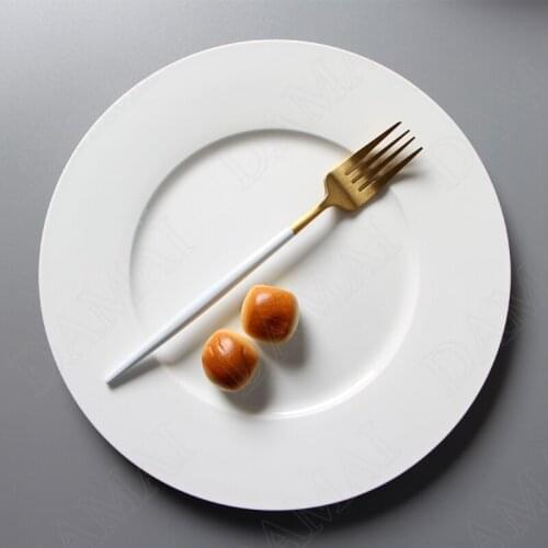 Simplicity Ceramic Plate Western Steak Dish Restaurant Serving Tray Afternoon Tea Cake Organizer European Kitchen Tableware