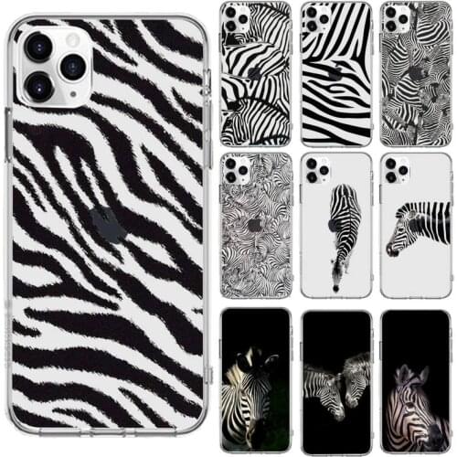 Zebra stripes pattern Animal printing Phone Cases Transparent for iPhone 6 7 8 11 12 s mini pro X XS XR MAX Plus se funda shell