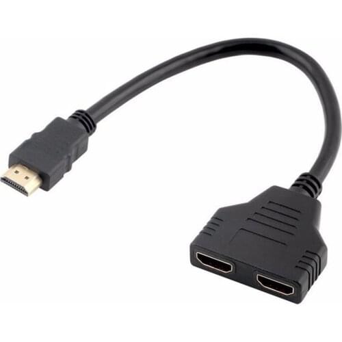 HDMI-compatible 2 Port Y Splitter 1080P HDMI-compatible Male to Female Adapter Cable 1 In 2 Converter Connect Cable Cord