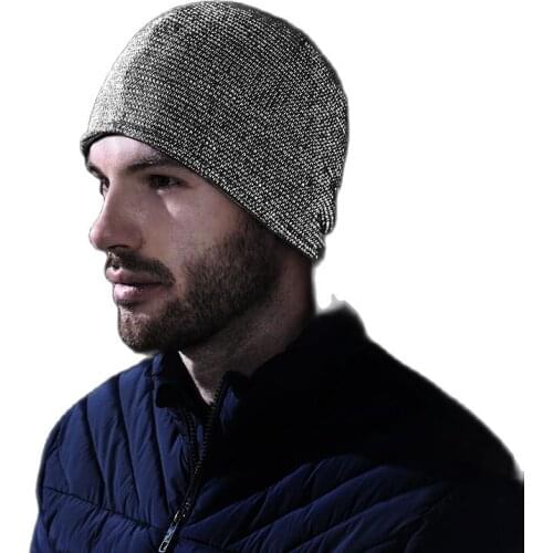 CAMOLAND Reflective Beanies Hat For Men Women Warm Skullies Bonnet Hat Hedging Cap Female Autumn Winter Plus Fleece Knitted Hats