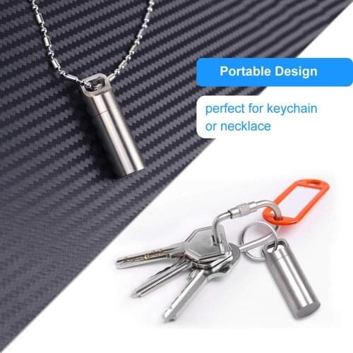 Waterproof Capsule Seal Bottle Mini Stainless Steel EDC Survival Pill Box Container Capsule Pill Bottle Tank Case for Outdoors T